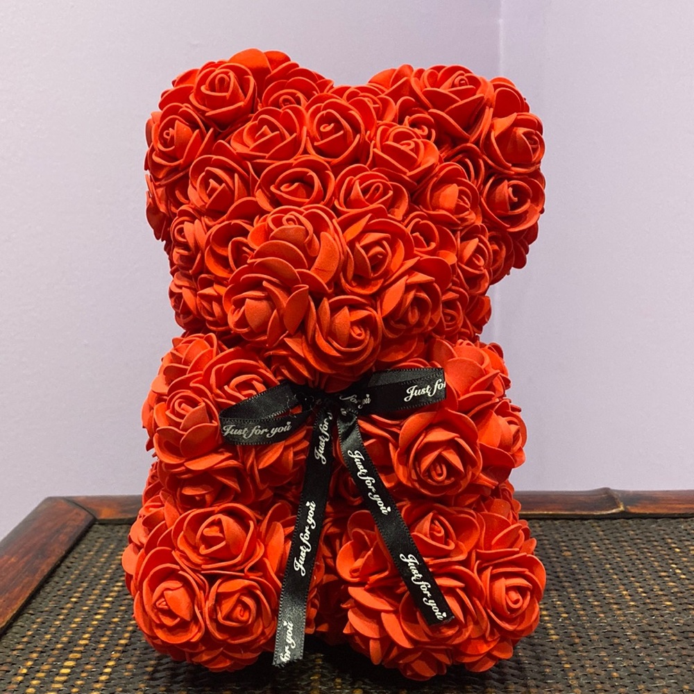 Flower Rose Red Teddy Bear Cute Gift !